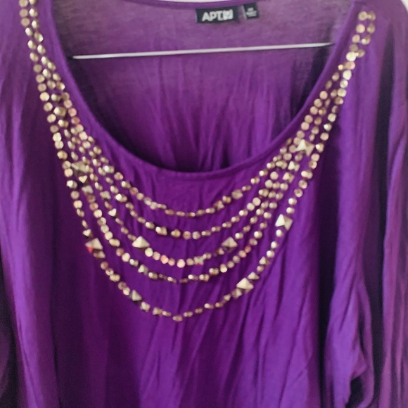 NEW BEAUTIFUL APT 9 PLUMB EMBELLISHED BLOUSE SIZE-2X - Picture 2 of 6